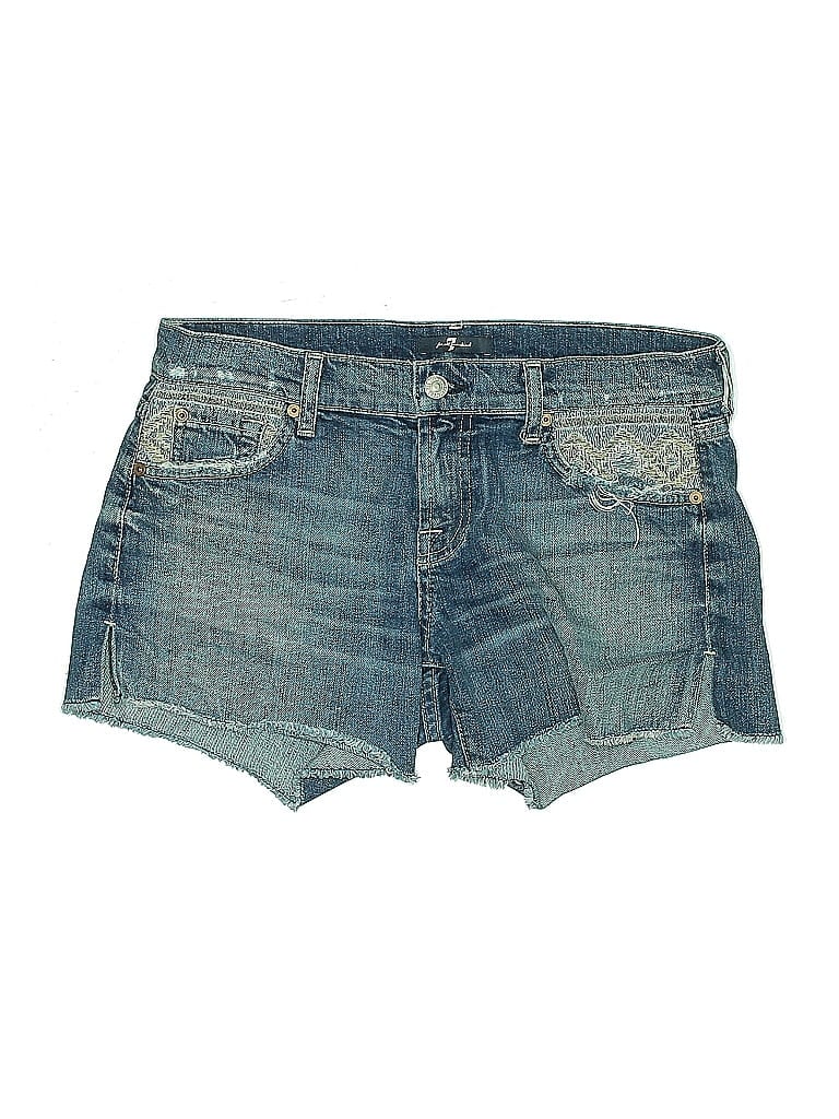 Pre-owned 7 For All Mankind Denim Shorts In Blue