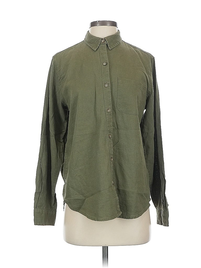 Pre-owned Universal Thread Long Sleeve Button Down Shirt In Green