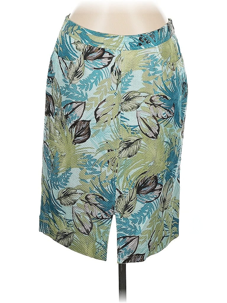 Pre-owned Doncaster Collection Silk Skirt In Blue