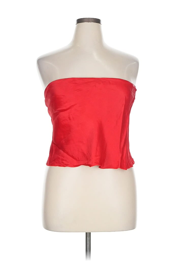 Pre-owned L'academie Los Angeles Tube Top Red Strapless Neckline Tops