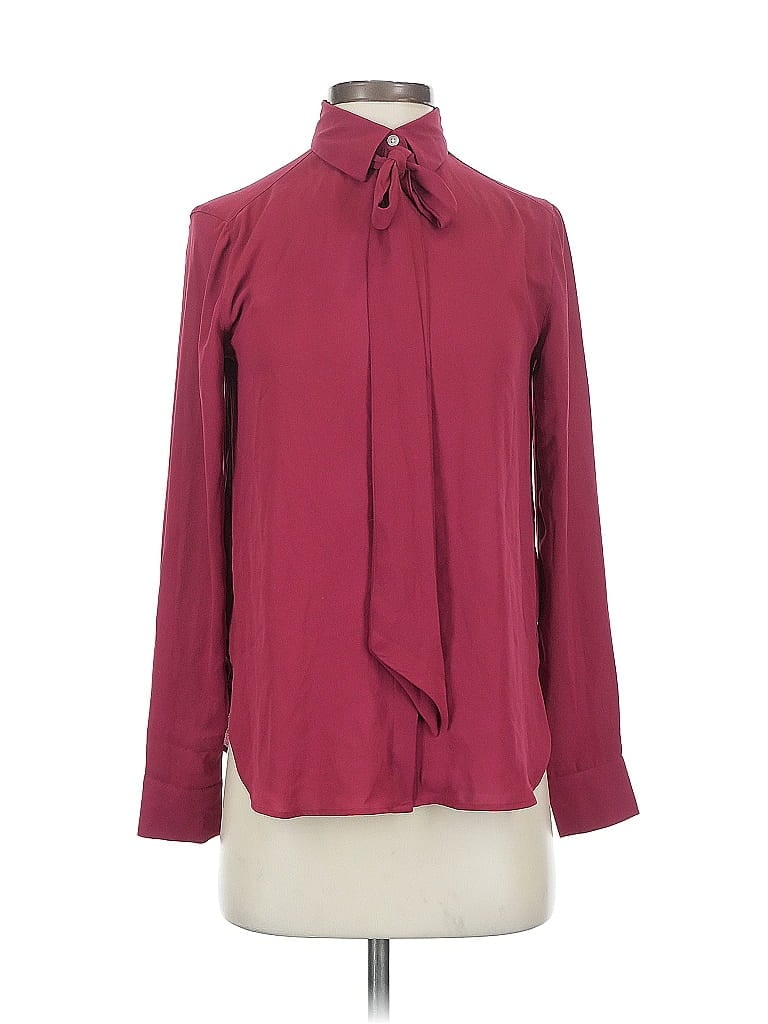 ANN TAYLOR LOFT Pre-owned Long Sleeve Blouse In Burgundy