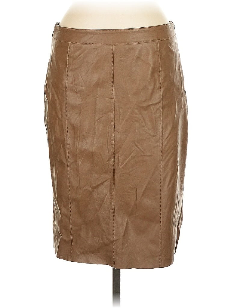 Pre-owned Worth New York Faux Leather Skirt In Brown