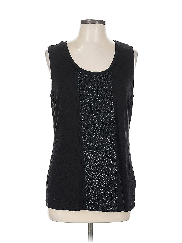 Pre-owned Studio Works Sleeveless Top Black Scoop Neck Tops