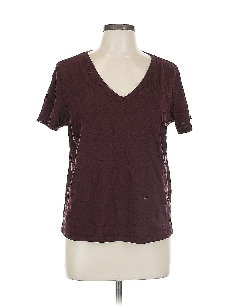 Pre-owned Calvin Klein Short Sleeve T-shirt In Burgundy