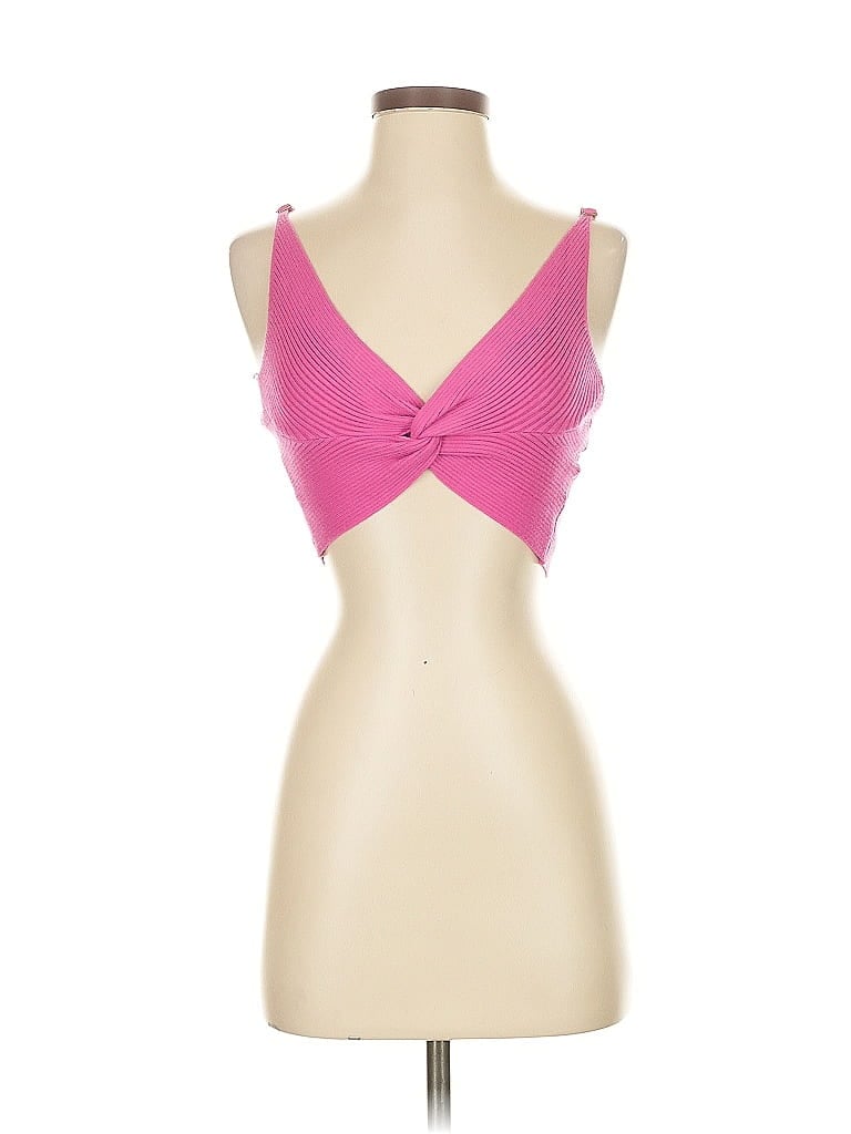 Pre-owned Blanc Tank Top Pink Strapless Neckline Tops