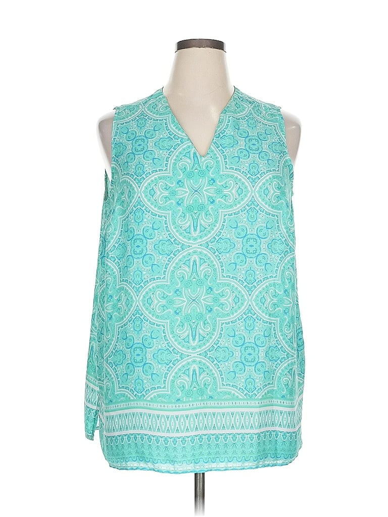 Pre-owned Cynthia Rowley Tjx Sleeveless Blouse In Blue