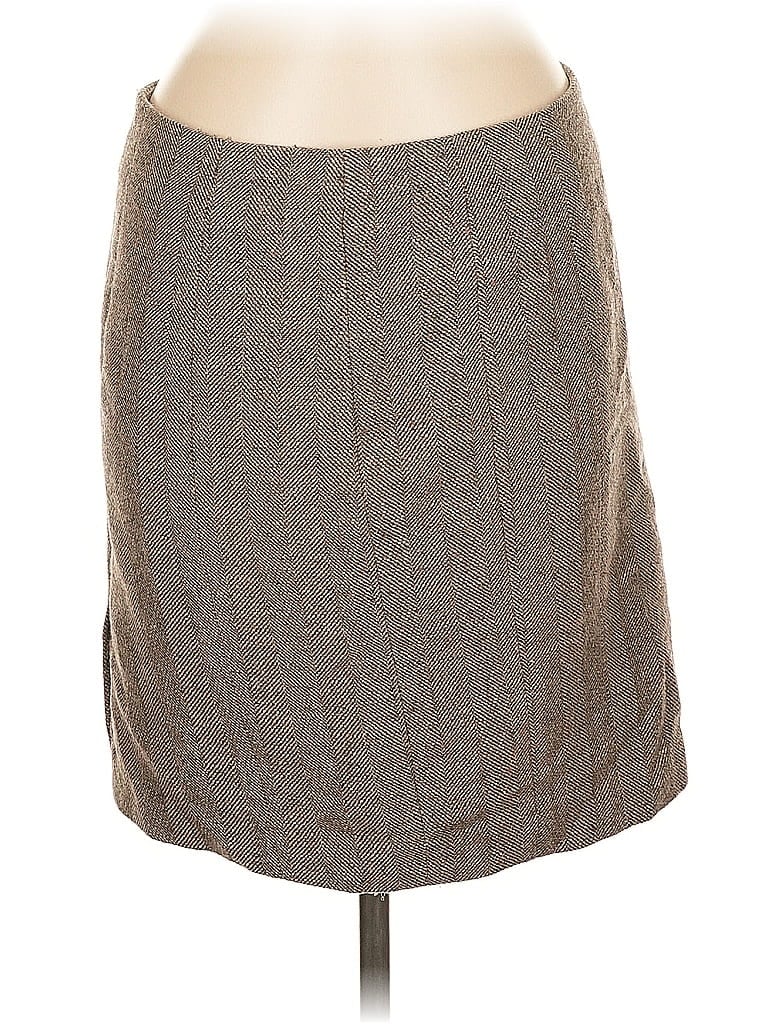 Pre-owned Ann Taylor Factory Wool Skirt In Brown