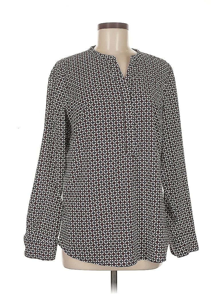 Pre-owned Talbots Outlet Long Sleeve Blouse In Gray