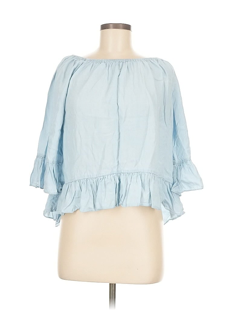 Pre-owned Sanctuary 3/4 Sleeve Blouse In Blue