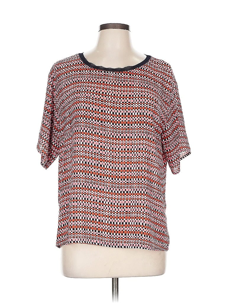 Pre-owned Ann Taylor Short Sleeve Blouse In Orange