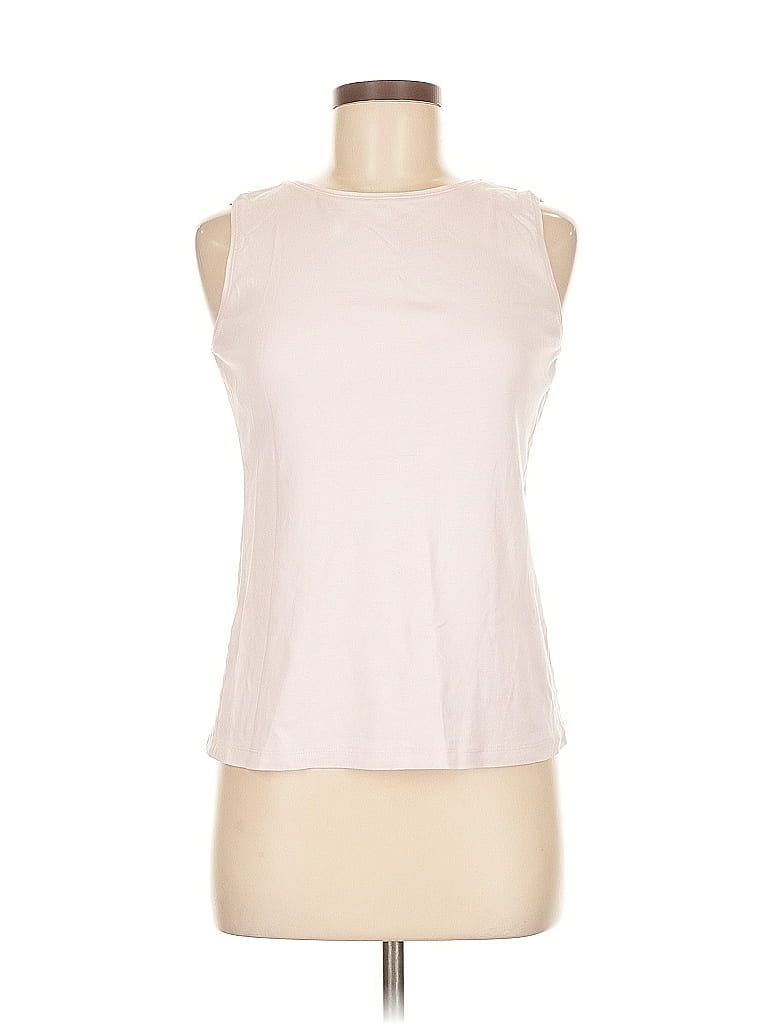 Pre-owned Karen Scott Sleeveless T-shirt In White