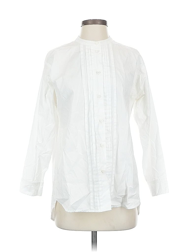 Pre-owned Thomas Mason For J.crew 3/4 Sleeve Blouse In White