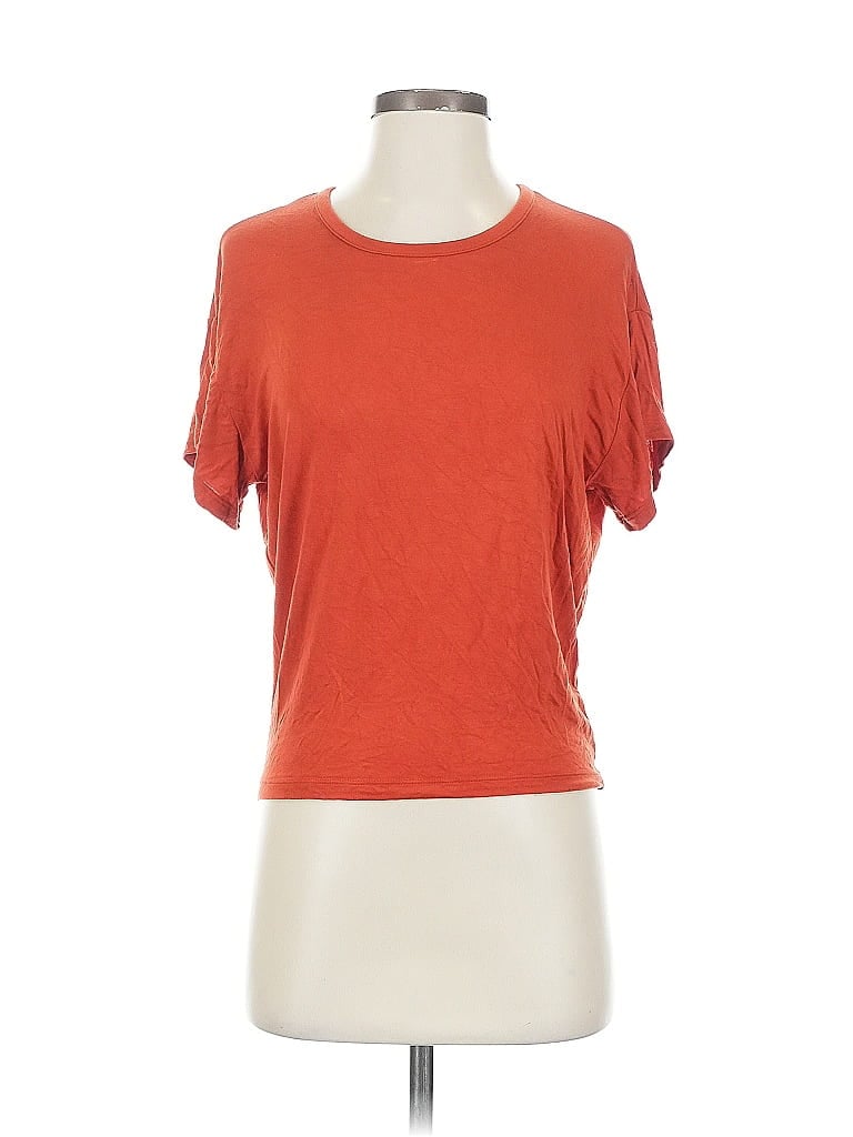 Pre-owned Banana Republic Factory Store Short Sleeve Top Orange Scoop Neck Tops