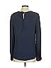 Milly Blue Long Sleeve Silk Top Size 4 - photo 2