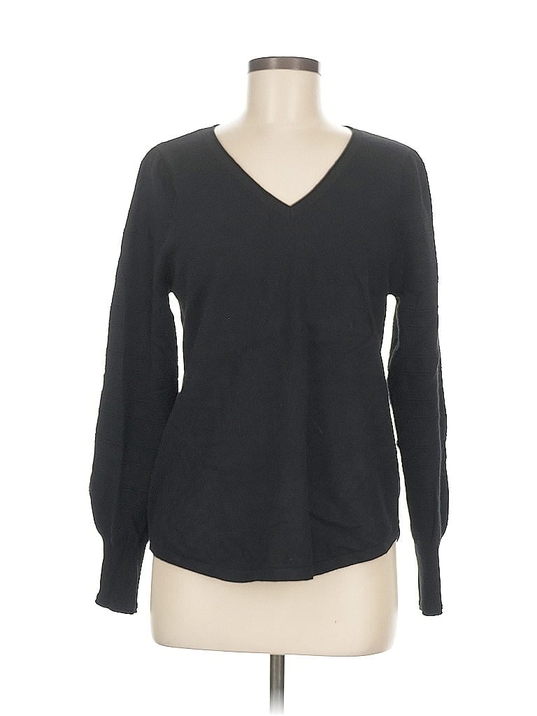Pre-owned Chico's Pullover Sweater In Black