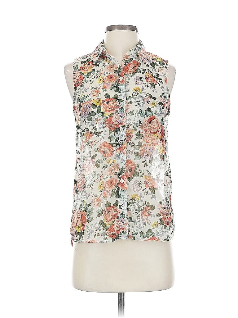 Pre-owned Ambiance Apparel Sleeveless Blouse In White