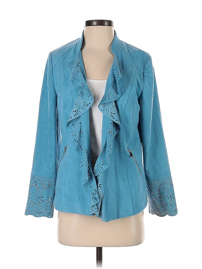 Pre-owned Chico's Blazer Jacket In Blue