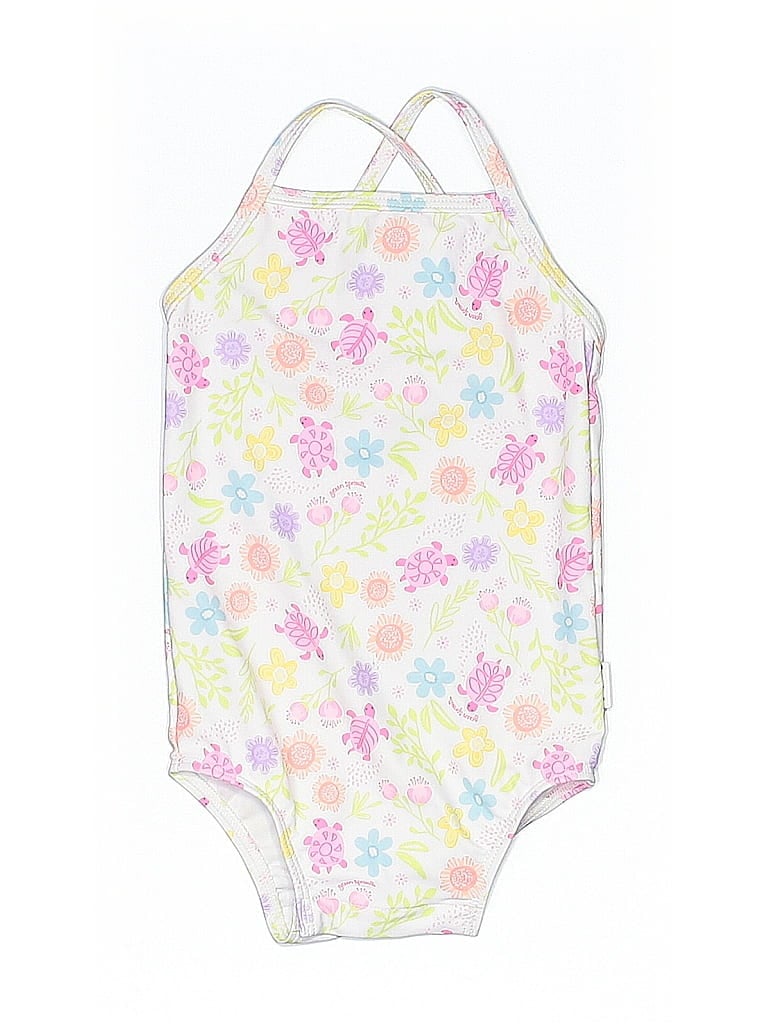 Pre-owned Green Sprouts Babies' One Piece Swimsuit In White