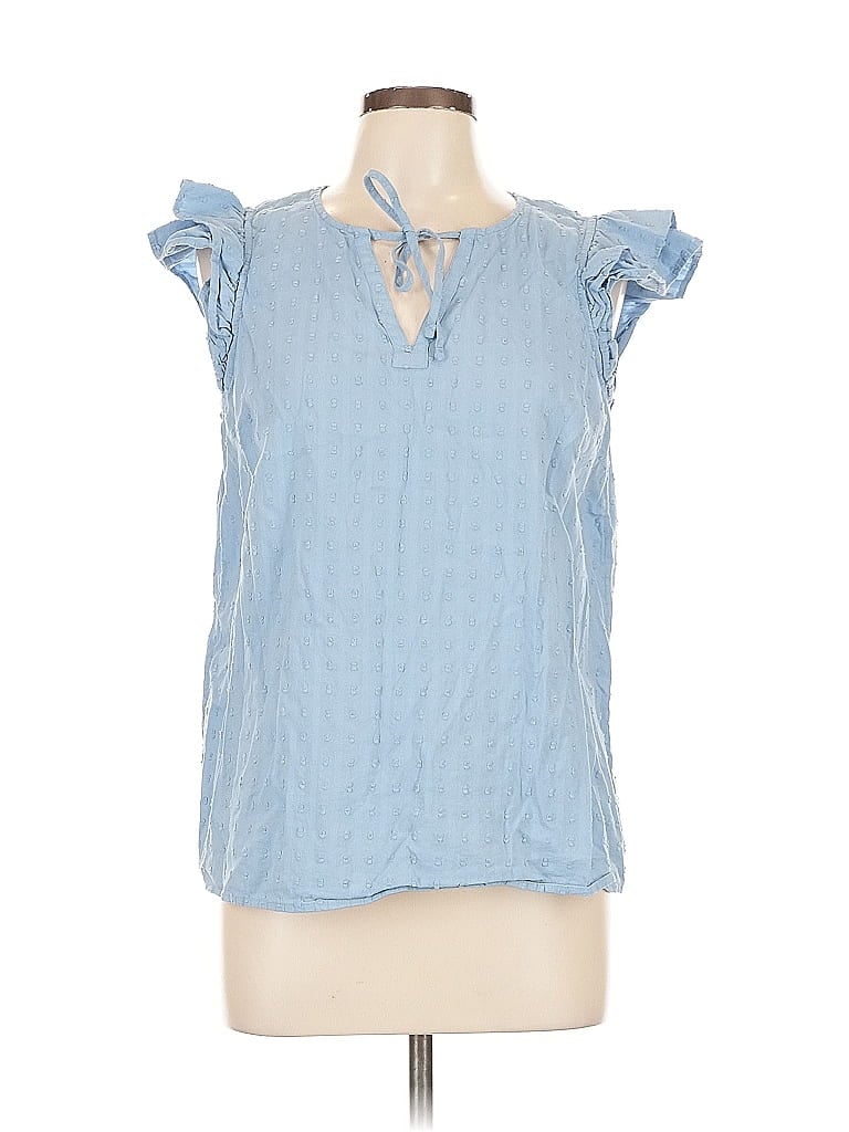 Pre-owned Sonoma Goods For Life Short Sleeve Blouse In Blue