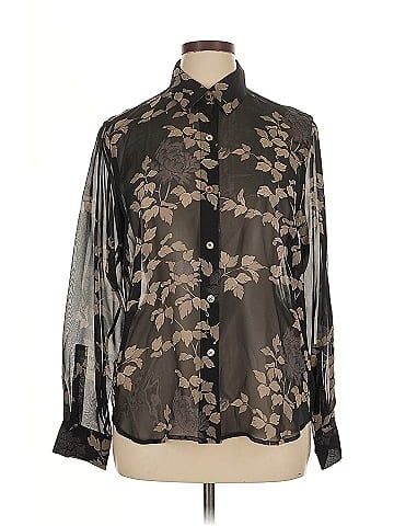 Linda Allard Ellen Tracy Long Sleeve Silk Top (view 1)