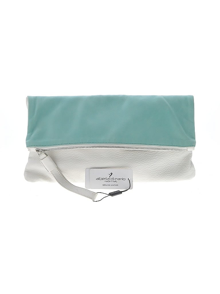 Pre-owned Alberta Di Canio Leather Wristlet In White