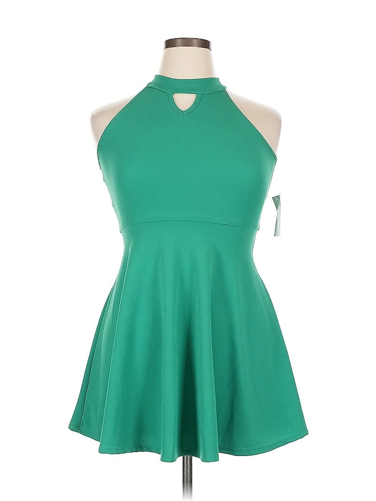 Assorted Brands Sleeveless Top Green Halter Neckline Tops