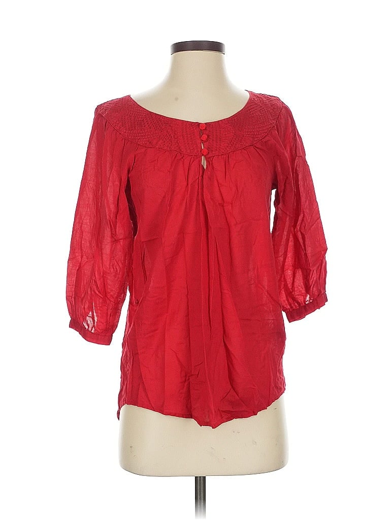 Pre-owned Polo Ralph Lauren 3/4 Sleeve Blouse In Red