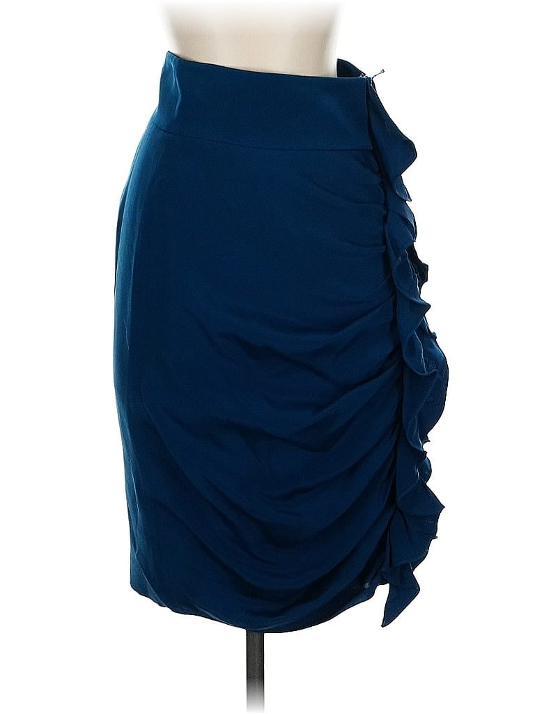 Click to view more detailed imagery on our partner's website Pre-owned Mag By Magaschoni Silk Skirt In Blue