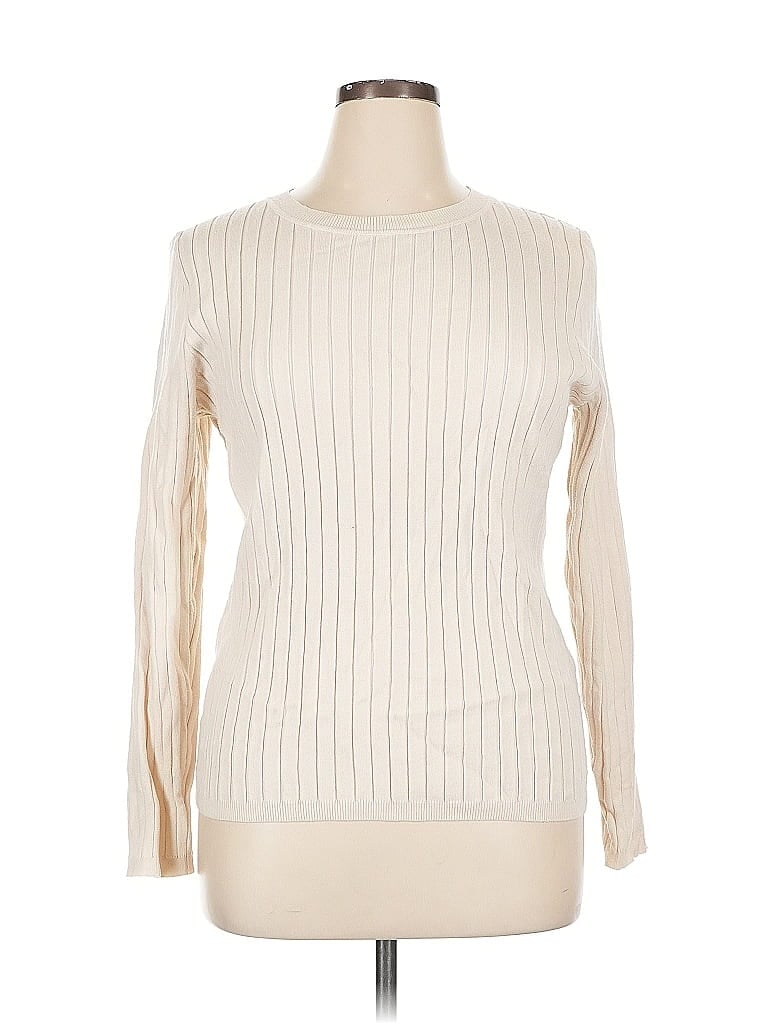 Pre-owned Merokeety Long Sleeve Top Ivory Turtleneck Tops In White