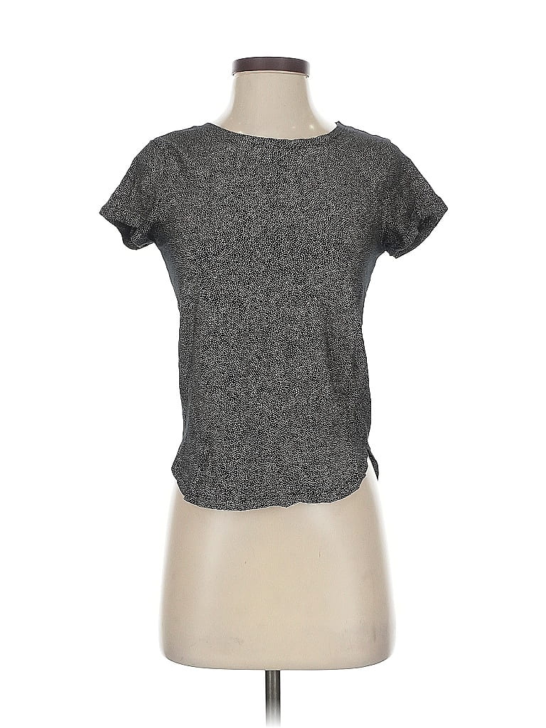 Pre-owned H&m Short Sleeve Top Gray Crew Neck Tops