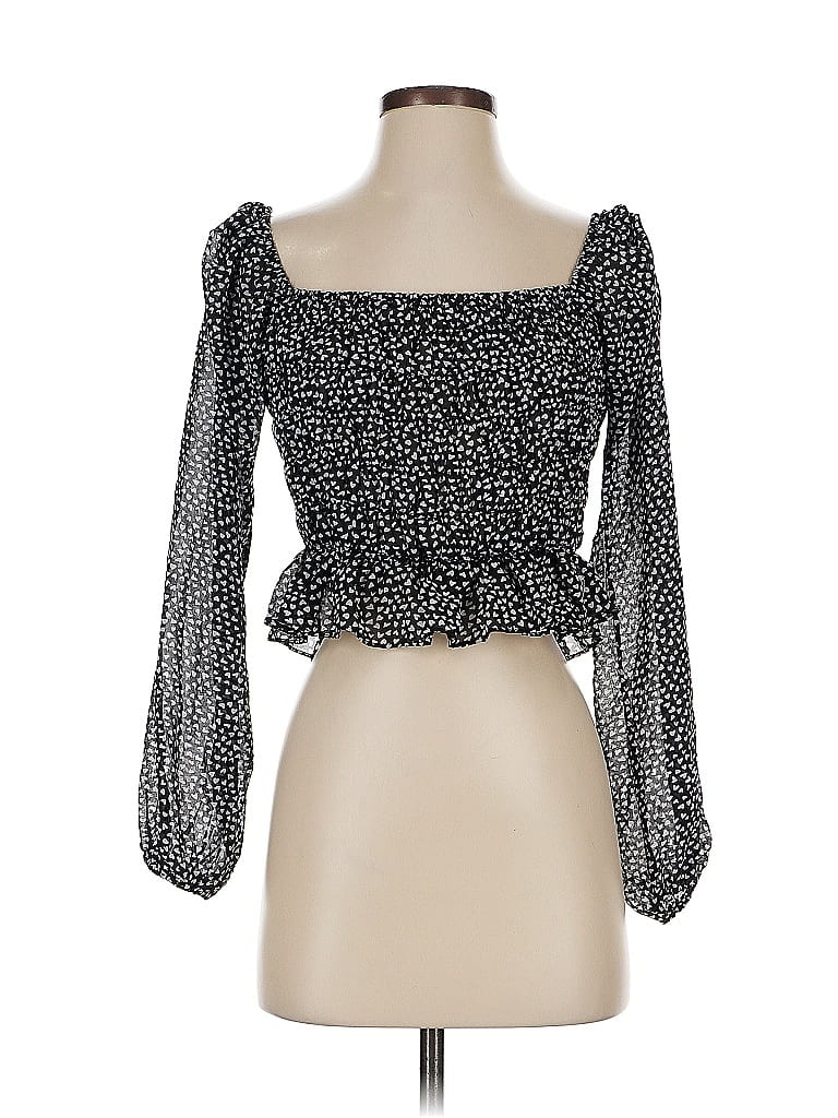 NASTY GAL INC. Pre-owned 3/4 Sleeve Blouse In Black