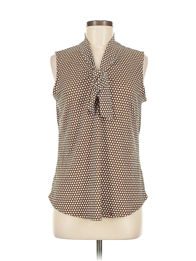 Pre-owned Adrianna Papell Sleeveless Blouse In Brown