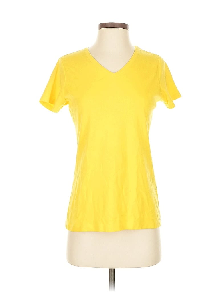 Pre-owned Lands' End Short Sleeve T-shirt In Yellow