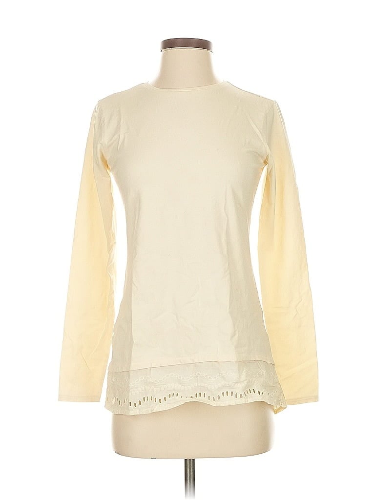 Pre-owned Mountain Khakis Long Sleeve Top Ivory Mock Neckline Tops In White