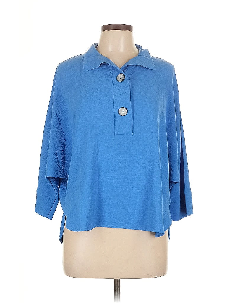 Pre-owned Last Tango 3/4 Sleeve Blouse In Blue