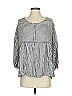 Max Studio 100% Rayon Stripes Gray 3/4 Sleeve Blouse Size S - photo 1