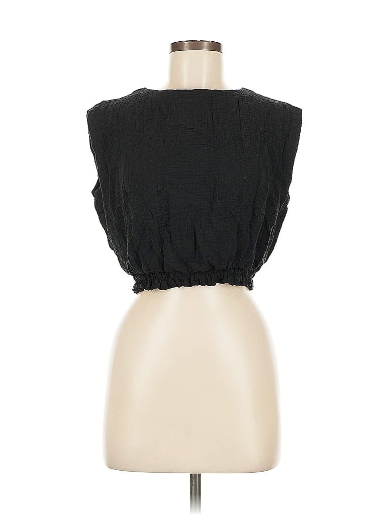 Pre-owned A New Day Sleeveless Blouse In Black