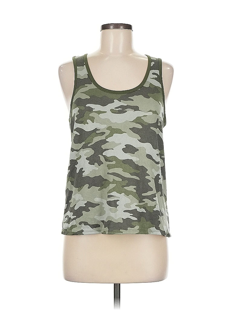 Pre-owned Lucky Brand Tank Top Green Halter Neckline Tops
