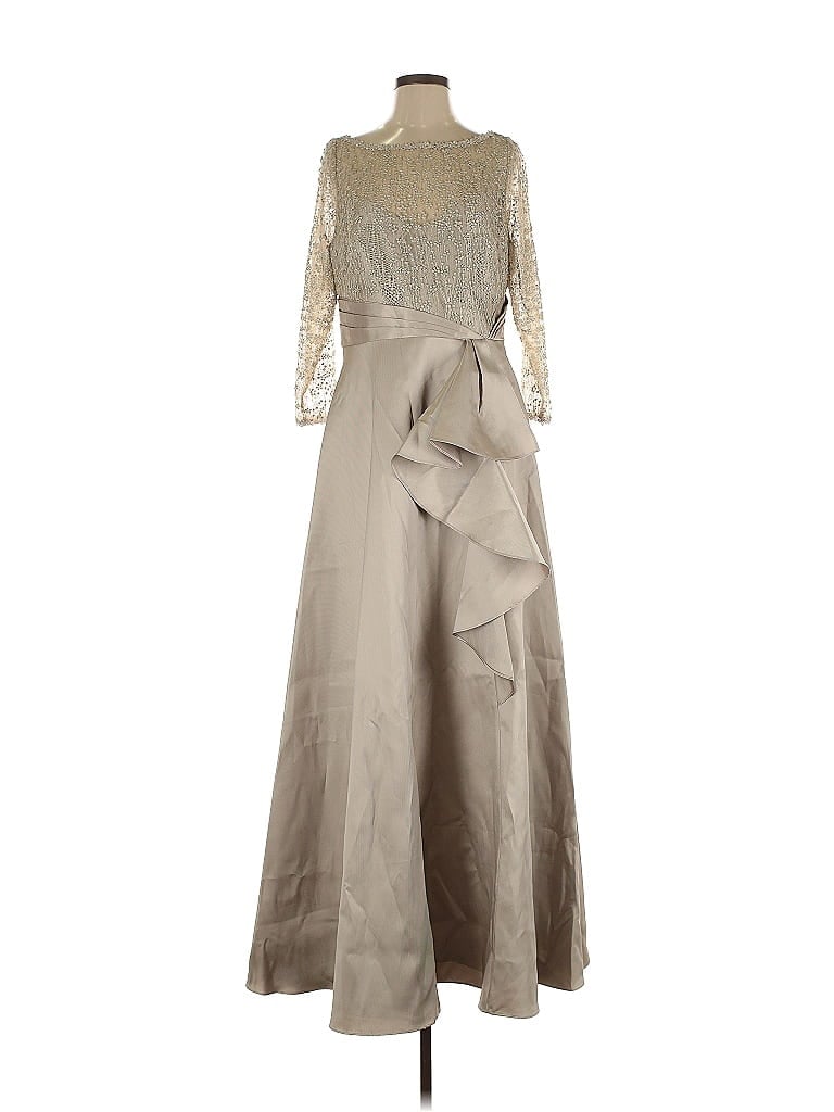 Pre-owned Theia Cocktail Dress In Gray