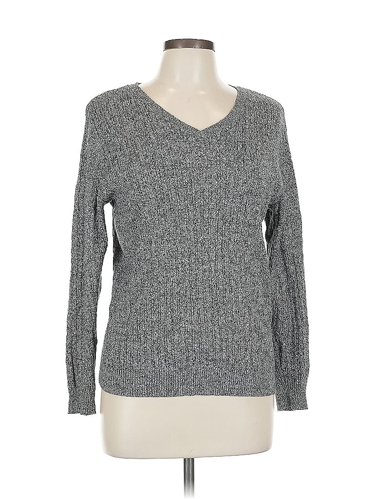 Pre-owned Karen Scott Pullover Sweater In Gray