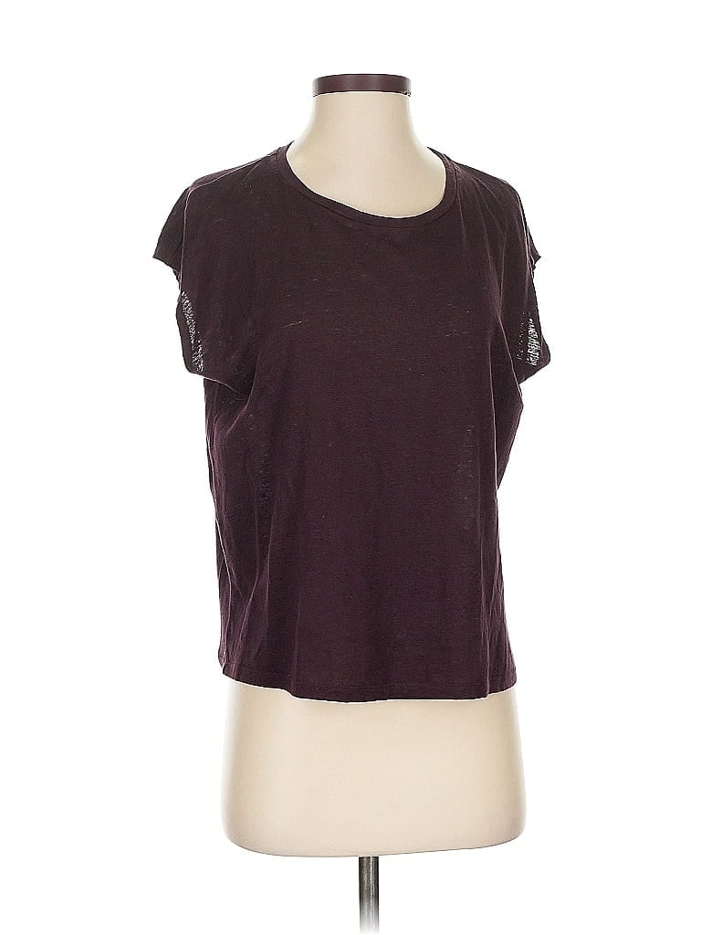 Pre-owned Eileen Fisher Short Sleeve T-shirt In Burgundy