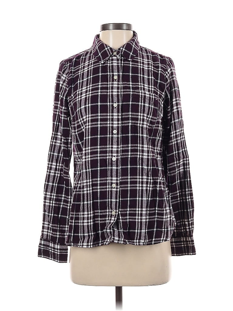 Pre-owned Tommy Hilfiger Long Sleeve Button Down Shirt In Burgundy