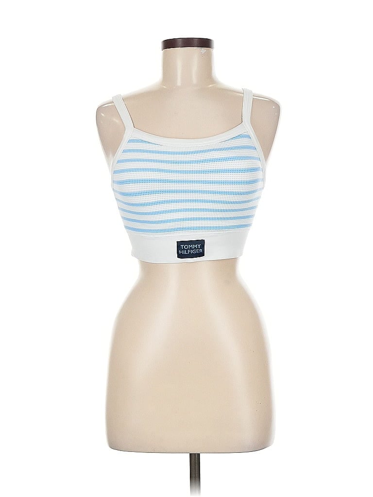 Pre-owned Tommy Hilfiger Tank Top Blue Strapless Neckline Tops