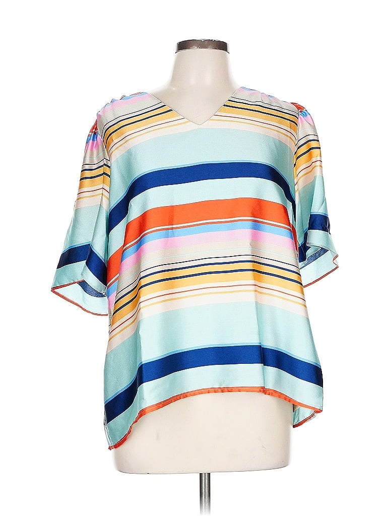 JADE MELODY TAM Pre-owned Short Sleeve Blouse In Blue