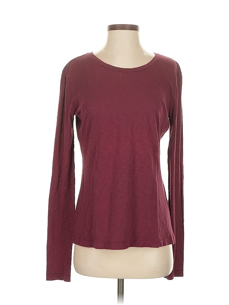 Pre-owned Rag & Bone Long Sleeve T-shirt In Burgundy