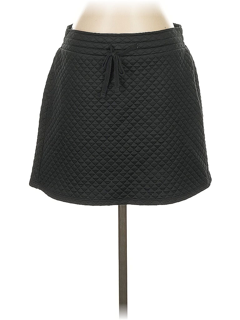 Pre-owned Fabletics Faux Leather Skirt In Black