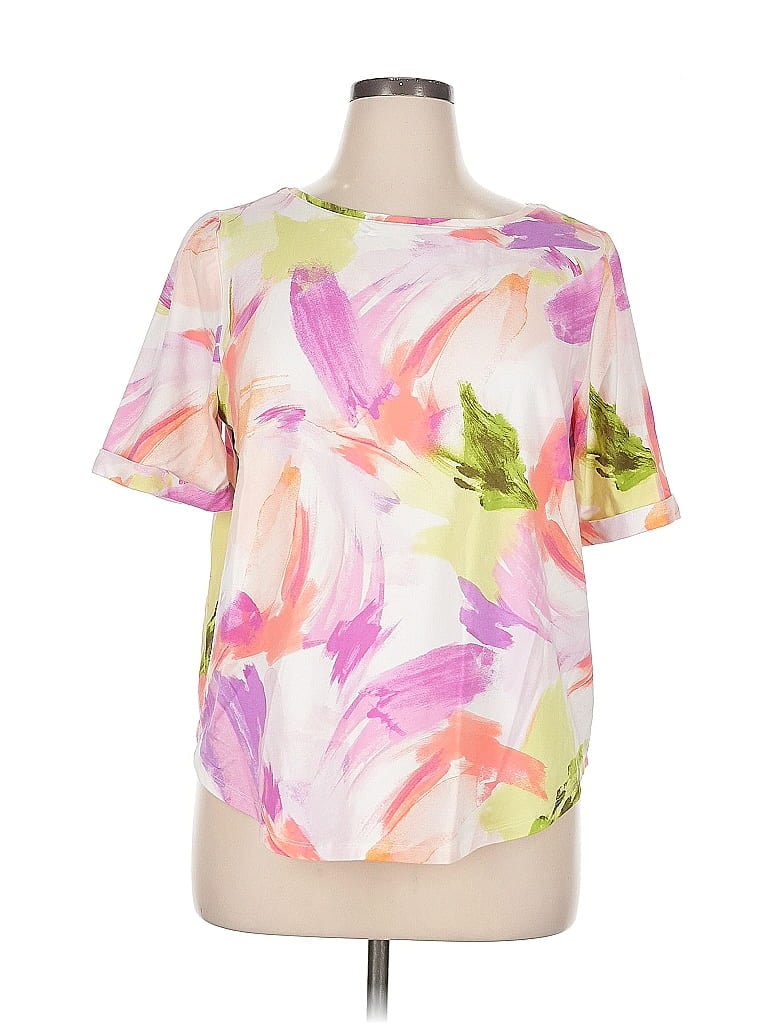 Pre-owned Chico's Short Sleeve T-shirt In White