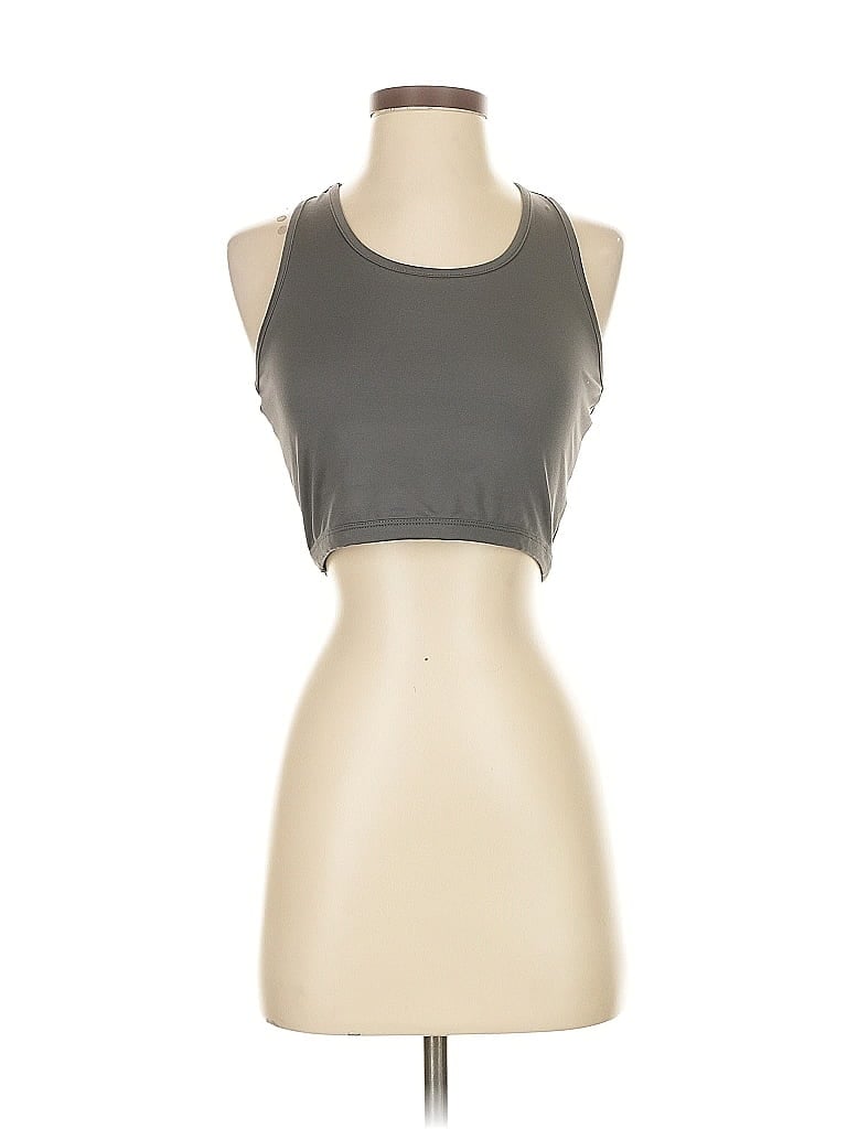 Pre-owned Pol Tank Top Gray Halter Neckline Tops