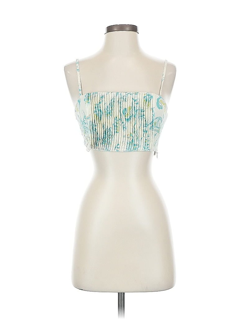 Click to view more detailed imagery on our partner's website Pre-owned Rhythm Sleeveless Top Teal Strapless Neckline Tops In Blue