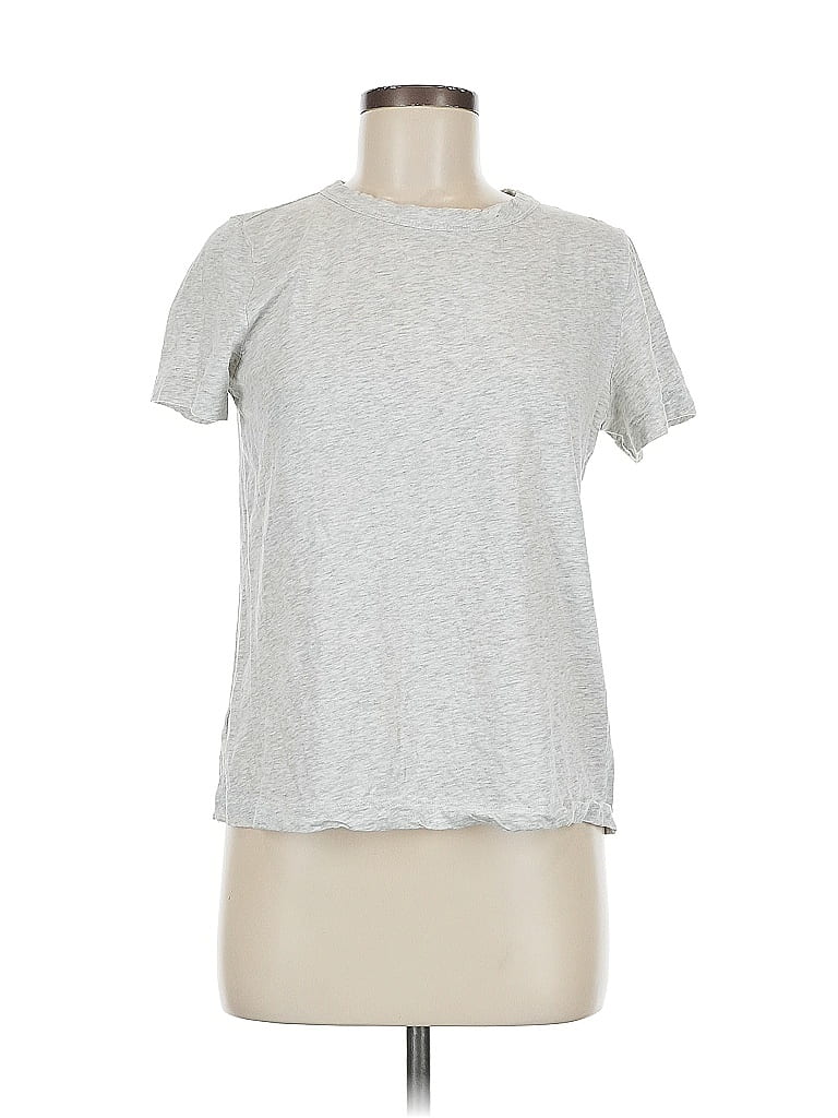 Pre-owned Ann Taylor Loft Short Sleeve T-shirt In Silver